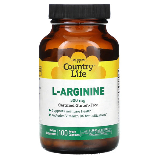 Pre-Order | Arrives in 5–10 Days – Country Life
L-Arginine, 500 mg, 100 Vegan Capsules