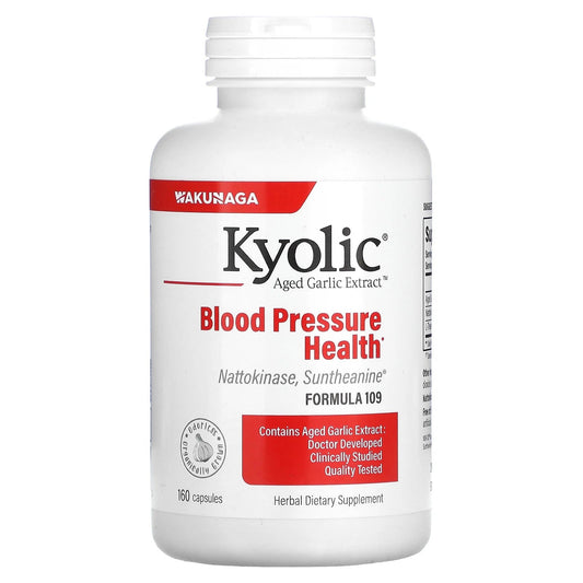 Kyolic
Aged Garlic Extract, Blood Pressure Health, Formula 109, 160 Capsules