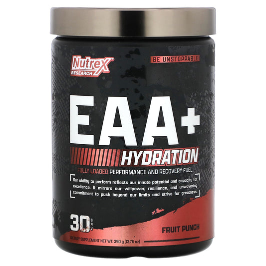 Nutrex Research
EAA+ Hydration, Fruit Punch, 13.76 oz (390 g)