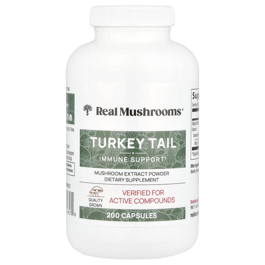 Real Mushrooms
Turkey Tail, Mushroom Extract Powder, 200 Capsules