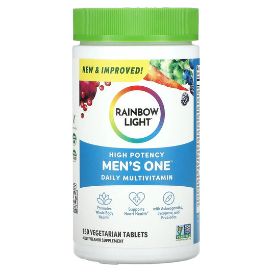 Rainbow Light
Men's One Daily Multivitamin, High Potency, 150 Vegetarian Tablets