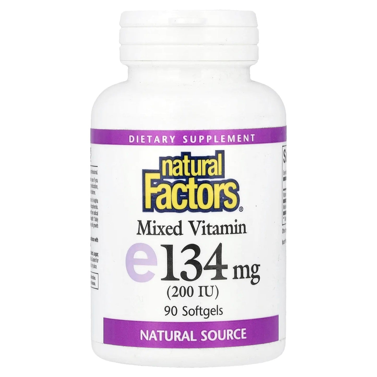Natural Factors
Mixed Vitamin E, 134 mg (200 IU), 90 Softgels