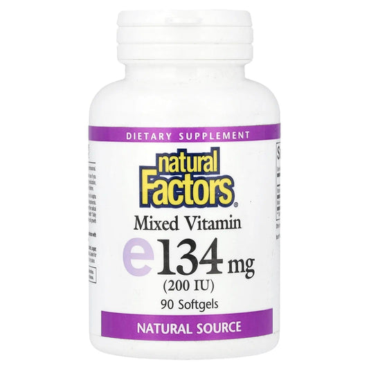 Natural Factors
Mixed Vitamin E, 134 mg (200 IU), 90 Softgels
