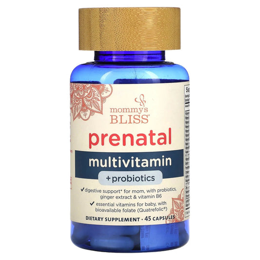 Mommy's Bliss
Prenatal Multivitamin + Probiotics, 45 Capsules