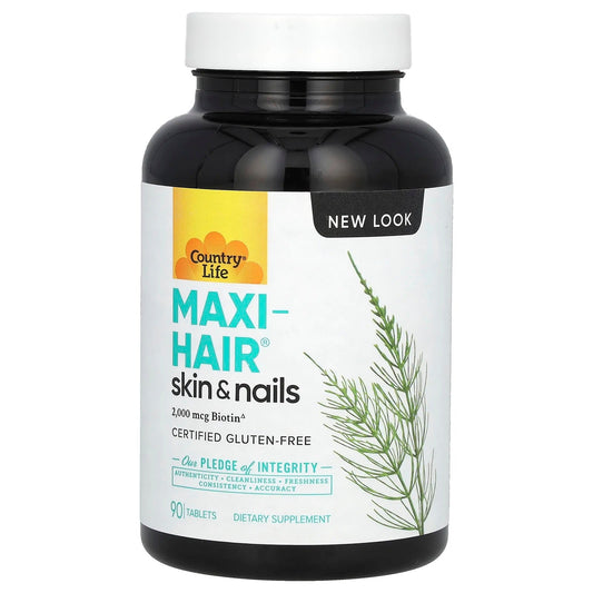 Pre-Order | Arrives in 5–10 Days – Country Life
Maxi-Hair, Skin & Nails, 90 Tablets