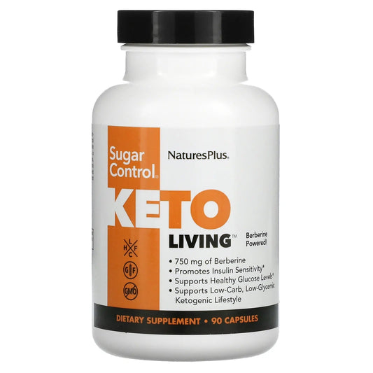 NaturesPlus
Keto Living, Sugar Control, 90 Capsules