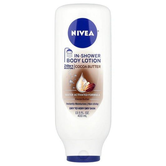 Nivea
In-Shower Body Lotion, Cocoa Butter, 13.5 fl oz (400 ml)
