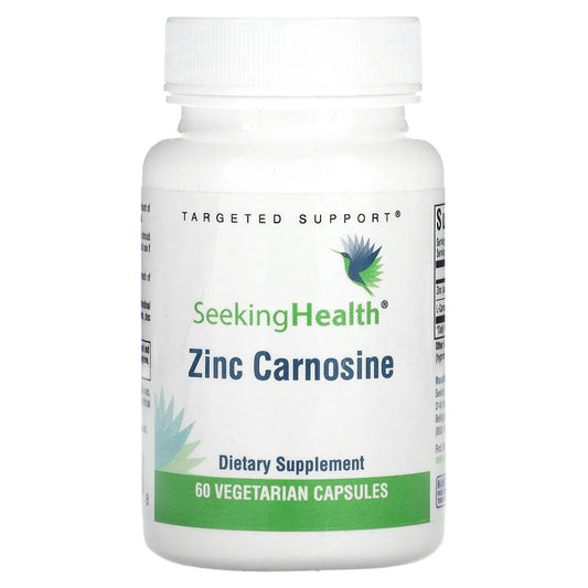 Pre-Order | Arrives in 5–10 Days – Seeking Health
Zinc Carnosine, 60 Vegetarian Capsules