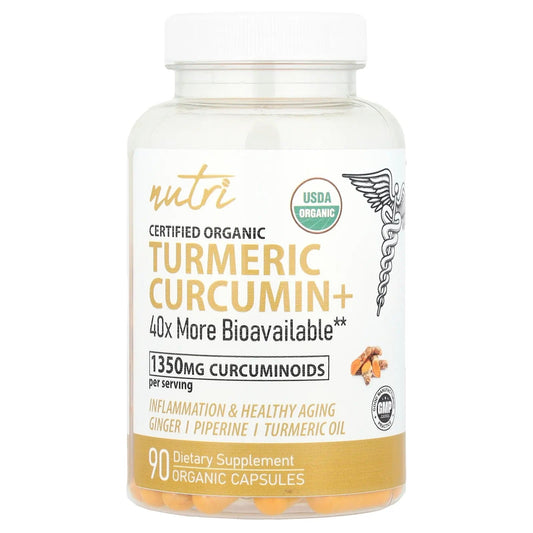 Nutri
Organic Turmeric Curcumin+, 90 Organic Capsules