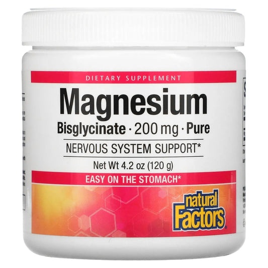 Natural Factors
Magnesium Bisglycinate, Pure, 200 mg, 4.2 oz (120 g)