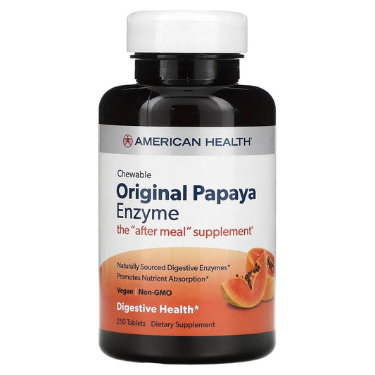 Pre-Order | Arrives in 5–10 Days – American Health
Original Chewable Papaya Enzyme, 250 Tablets