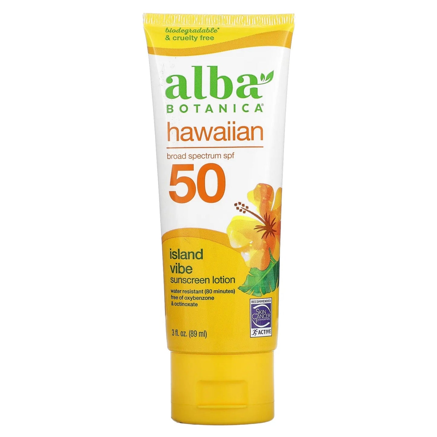 Pre-Order | Arrives in 5–10 Days – Alba Botanica
Hawaiian Sunscreen Lotion, SPF 50, Island Vibe, 3 fl oz (89 ml)