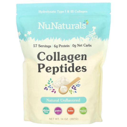 NuNaturals
Collagen Peptides, Unflavored , 14 oz (397 g)