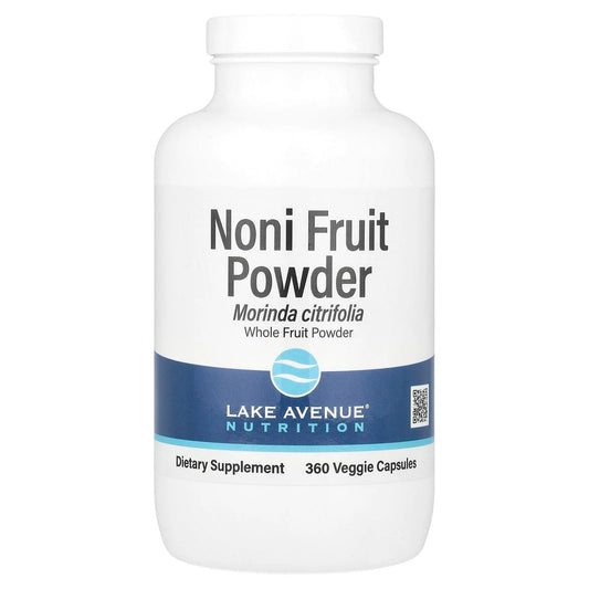Lake Avenue Nutrition
Noni Fruit Powder, 1,300 mg, 360 Veggie Capsules (650 mg per Capsule)