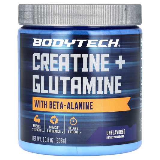 Pre-Order | Arrives in 5–10 Days – BodyTech
Creatine + Glutamine With Beta-Alanine, Unflavored, 10.8 oz (306 g)