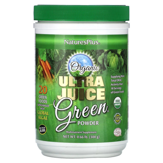 NaturesPlus
Organic Ultra Juice Green Powder, 0.66 lb (300 g)