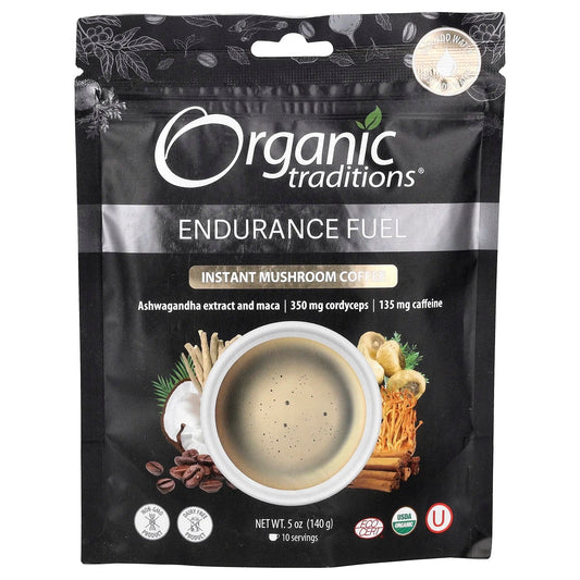 Organic Traditions
Endurance Fuel, Instant Mushroom Coffee, 5 oz (140 g)