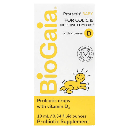 Pre-Order | Arrives in 5–10 Days – BioGaia
Protectis Baby, Probiotic Drops with Vitamin D3, 0.34 fl oz (10 ml)