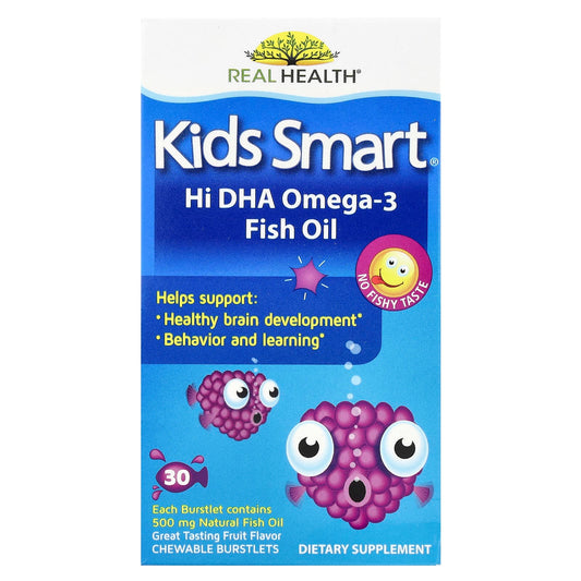 Kids Smart
Kids Smart®, Hi DHA-Omega 3 Fish Oil, Fruit, 30 Chewable Burstlets