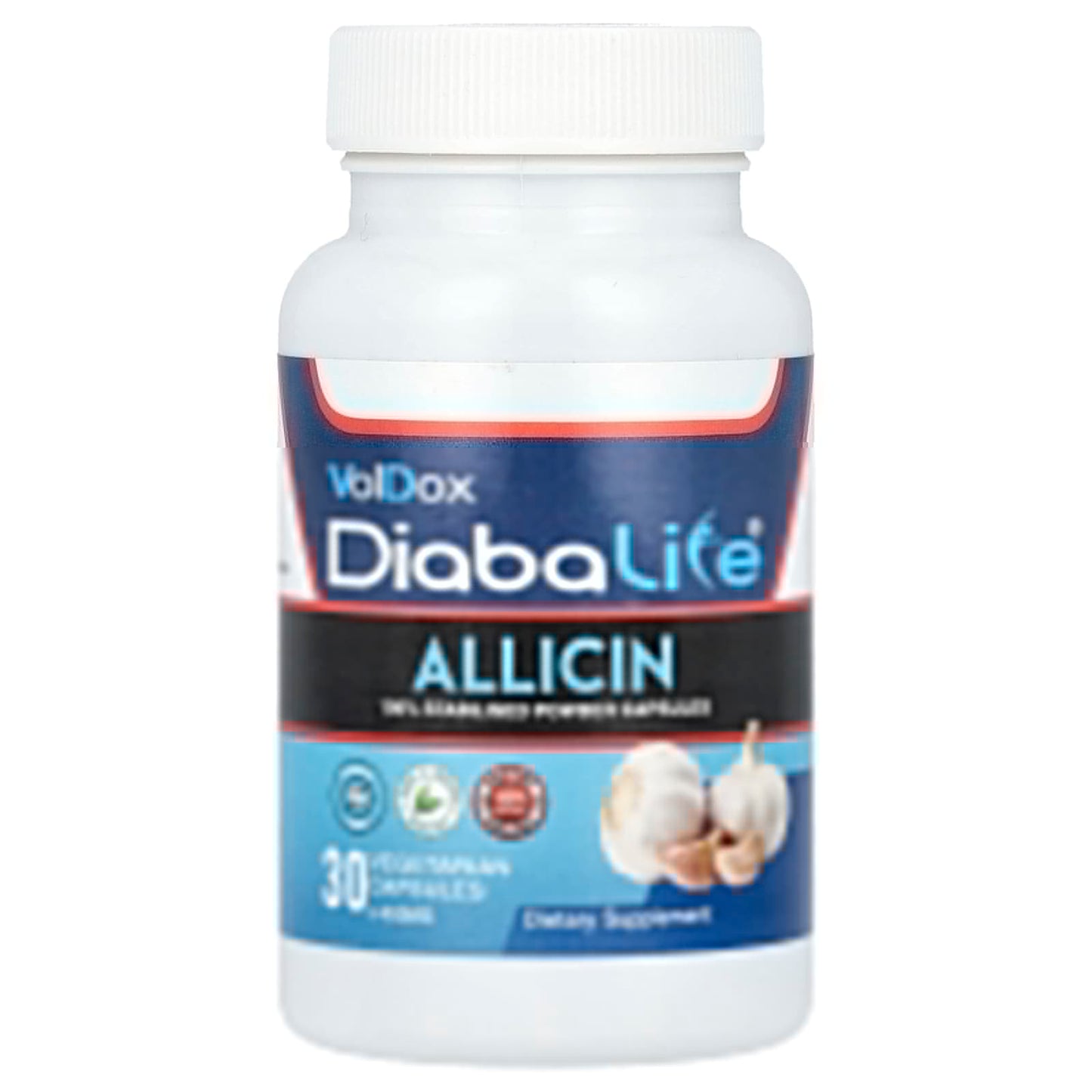 Pre-Order | Arrives in 5–10 Days – Allimax
VolDox, Diabalife®, Allicin, 30 Vegetarian Capsules