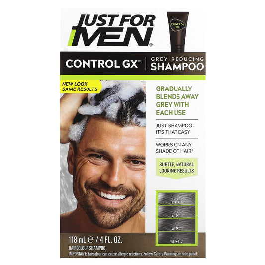 Just for Men
Control GX, Grey Reducing Shampoo, 4 fl oz (118 ml)
