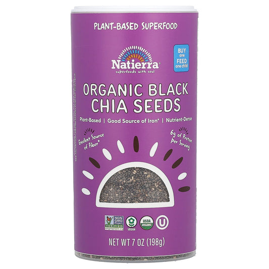 Natierra
Organic Black Chia Seeds, 7 oz (198 g)