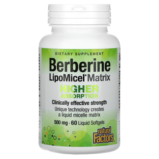 Natural Factors
Berberine LipoMicel Matrix, 500 mg, 60 Liquid Softgels