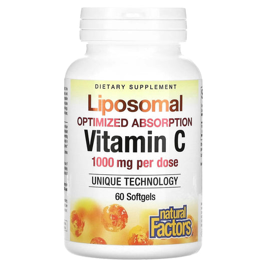 Natural Factors
Liposomal Vitamin C, 1,000 mg, 60 Softgels (500 mg per Softgel)