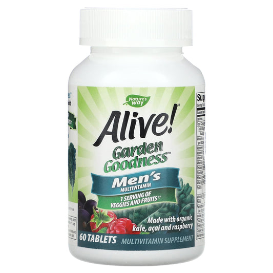 Nature's Way
Alive! Garden Goodness, Men's Multivitamin, 60 Tablets