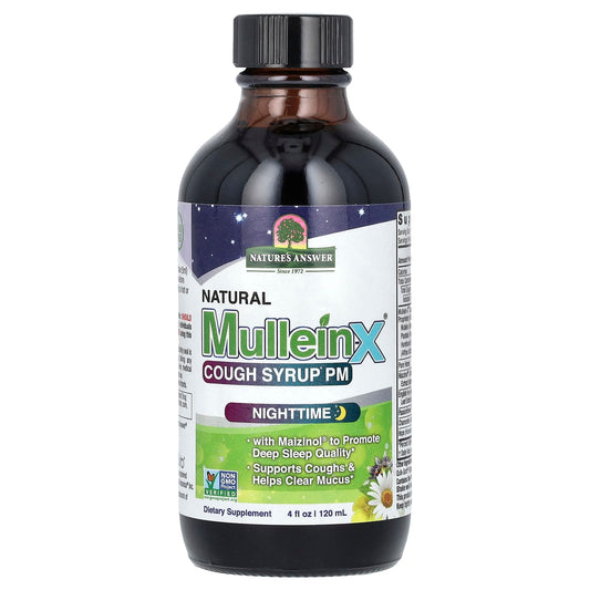 Nature's Answer
Natural Mullein-X Cough Syrup PM, Nighttime , 4 fl oz (120 ml)