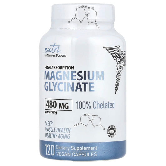 Nutri
Magnesium Glycinate, High Absorption, 480 mg, 120 Vegan Capsules (160 mg per Capsule)