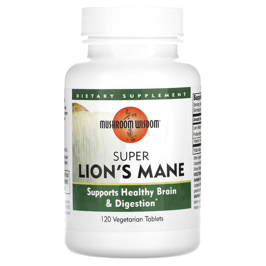 Mushroom Wisdom
Super Lion's Mane, 120 Vegetarian Tablets