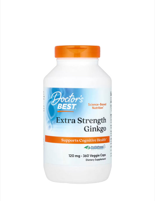 Pre-Order | Arrives in 5–10 Days – DOCTOR’S BEST EXTRA STRENGTH GINKGO 120MG, 360 VEGGIE CAPSULES