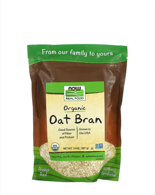 NOW ORGANIC OAT BRAN, 397G