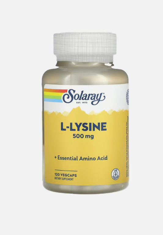 Pre-Order | Arrives in 5–10 Days – SOLARAY L-LYSINE 500MG, 120 VEG CAPS