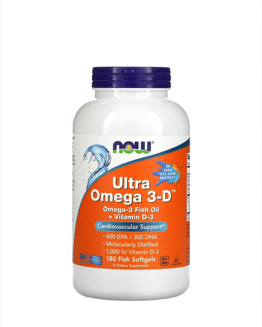 NOW ULTRA OMEGA 3-D, 180 FISH SOFTGELS