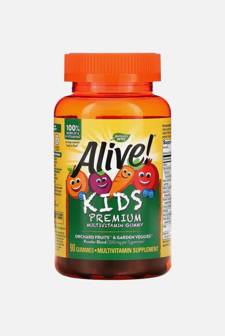NATURE’S WAY ALIVE KIDS PREMIUM MULTIVITAMIN, 90 GUMMIES