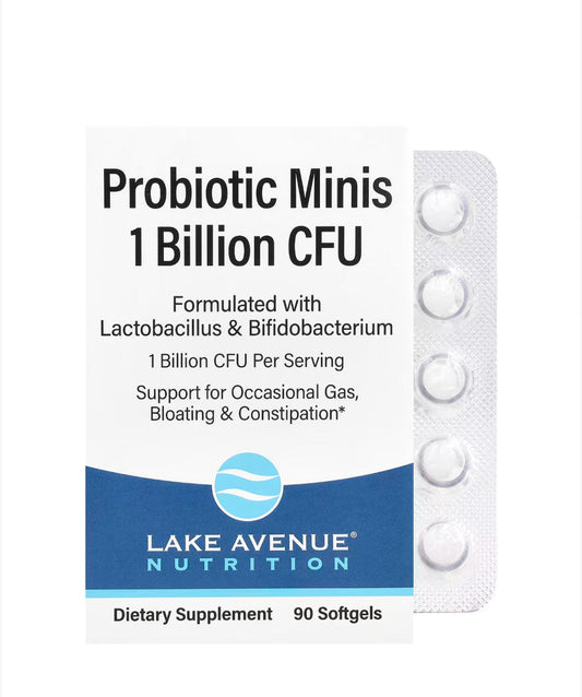 LAKE AVENUE NUTRITION PROBIOTIC MINIS, 1 BILLION CFU, 90 SOFTGELS