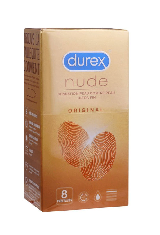 DUREX NUDE CONDOMS, 8 COUNTS