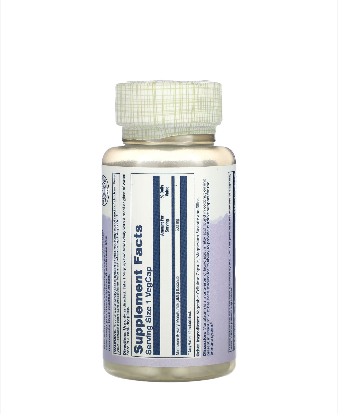 Pre-Order | Arrives in 5–10 Days – SOLARAY MONOLAURIN 500MG