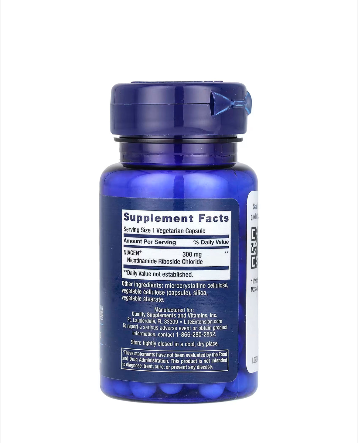 LIFE EXTENSION NAD+ CELL REGENERATOR 300MG, 30 VEGETARIAN CAPSULES