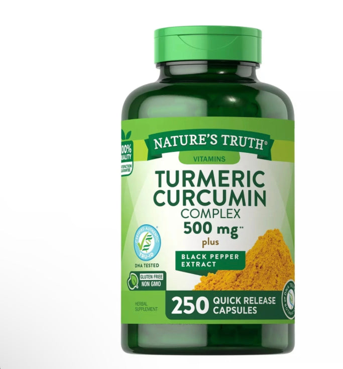 NATURE’S TRUTH TURMERIC CURCUMIN COMPLEX 500MG, 250 CAPSULES