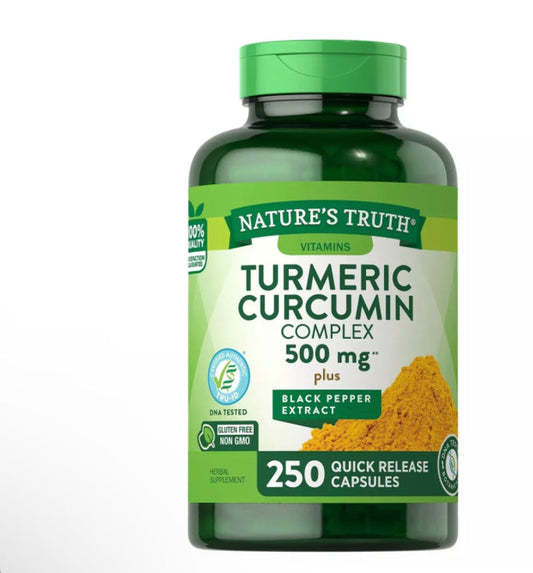 NATURE’S TRUTH TURMERIC CURCUMIN COMPLEX 500MG, 250 CAPSULES