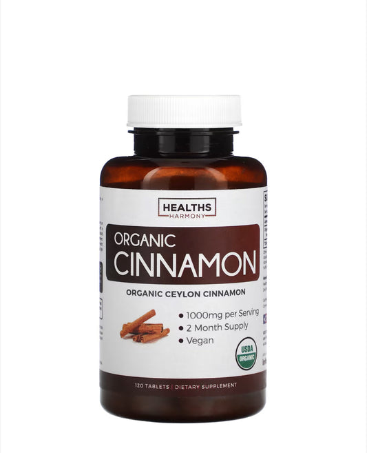 HEALTHS HARMONY ORGANIC CINNAMON, 120 TABLETS