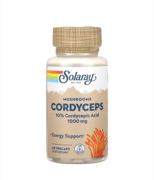 Pre-Order | Arrives in 5–10 Days – SOLARAY MUSHROOMS CORDYCEPS, 1000MG, 60 VEGCAPS
