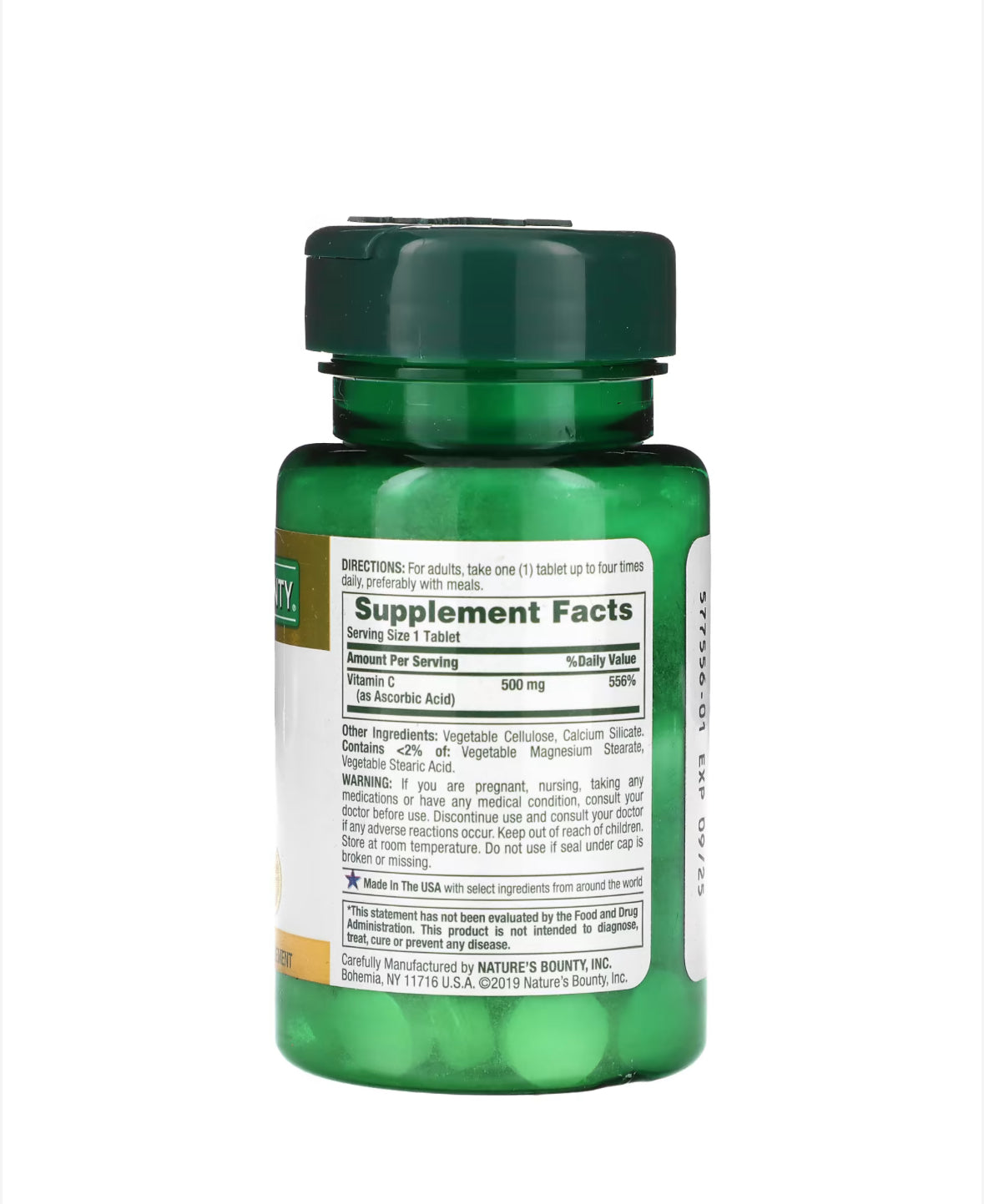 NATURE’S BOUNTY VITAMIN C 500MG, 100 TABLETS