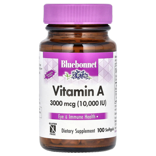 Pre-Order | Arrives in 5–10 Days – Bluebonnet Nutrition
Vitamin A, 3,000 mcg (10,000 IU), 100 Softgels