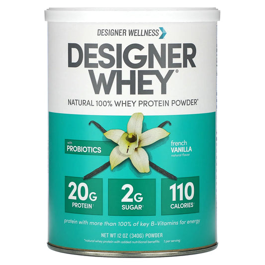 Pre-Order | Arrives in 5–10 Days – Designer Wellness
Designer Whey, Natural 100% Whey Protein Powder, French Vanilla, 12 oz (340 g)