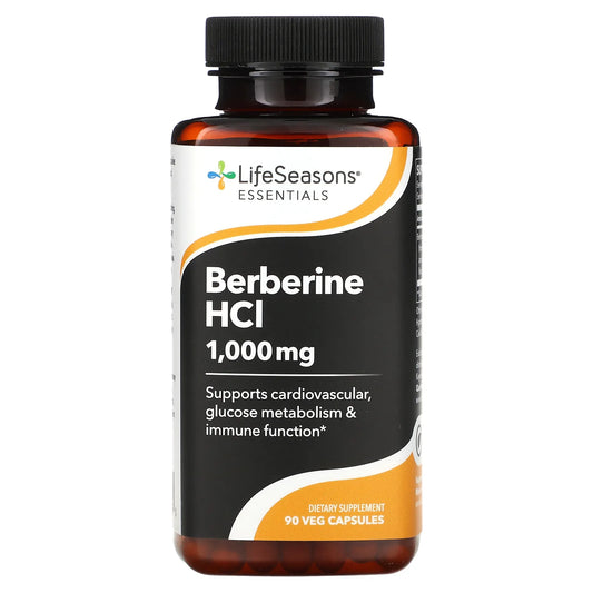 LifeSeasons
Berberine HCl, 1,000 mg, 90 Veg Capsules (333 mg per Capsule)