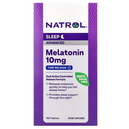 Natrol
Advanced Melatonin, Sleep, 10 mg, 100 Tablets